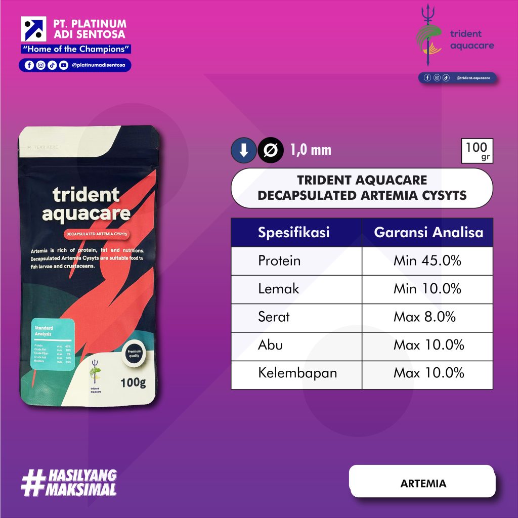 02 Trident Aquacare_Decapsulated Artemia Cysyts_Spesifikasi