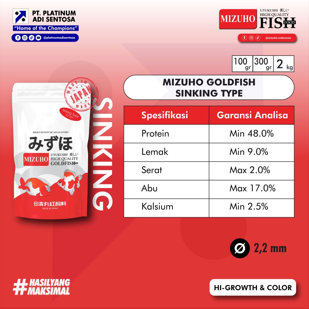 Mizuho Goldfish Sinking_Spesifikasi